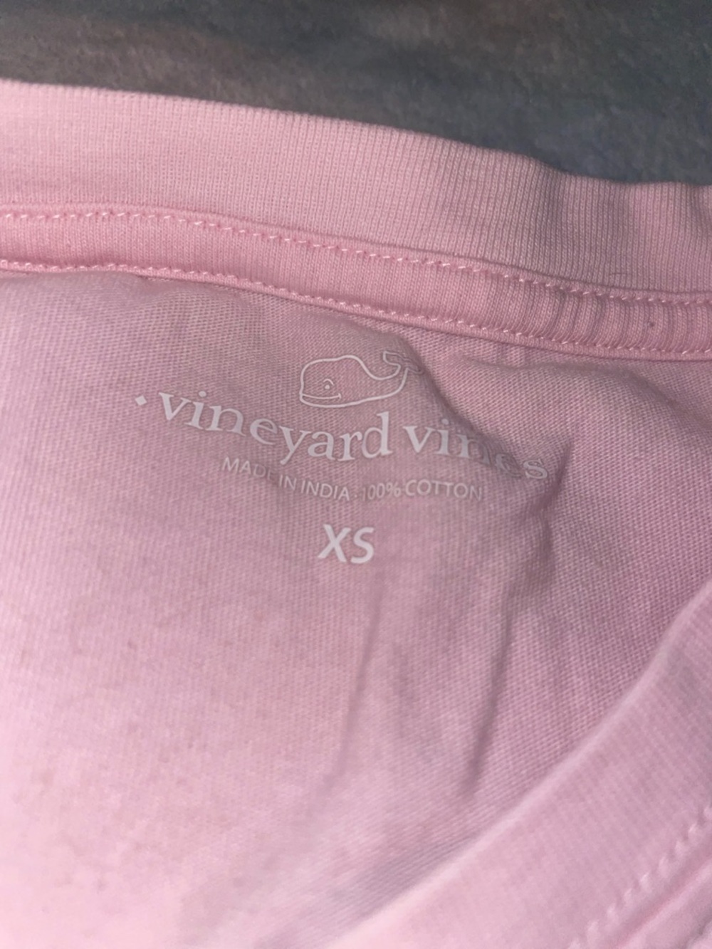 Vineyard Vines Pink Tee with Blue Nautical Whale Logo - Picture 4 of 4